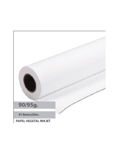 Papel Vegetal InkJet 90/95gr 914mmx50mtsx50 Pack 1 Rolo
