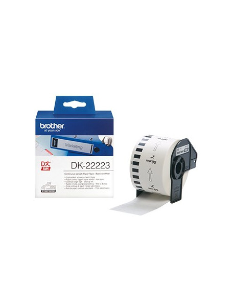 Rolo de papel, contínuo autocolante (branco) 50mmx30,48mts
