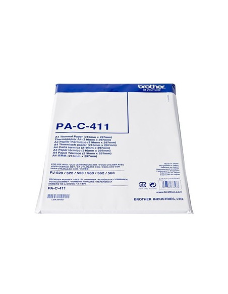 Papel Termico A4 p/ Brother PJ622/623/662/663 Pack 100un