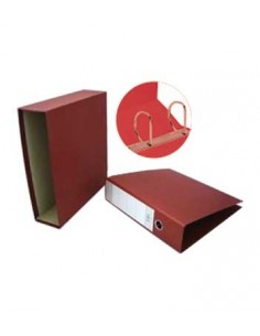 Pasta Arquivo Fibra+Caixa Fixa 2 Argolas D Vermelho