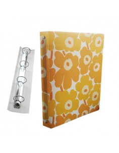 Pasta Arquivo Marimekko 4 Argolas R 30mm L40mm Amarelo 1un