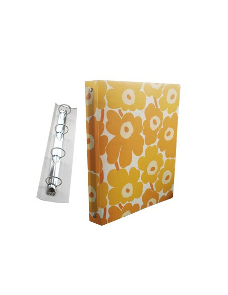 Pasta Arquivo Marimekko 4 Argolas R 30mm L40mm Amarelo 1un