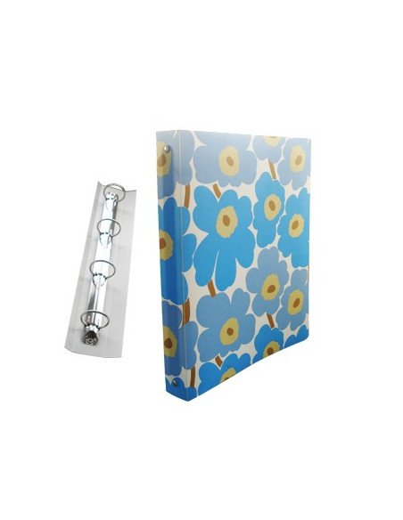 Pasta Arquivo Marimekko 4 Argolas R 30mm L40mm Azul 1un
