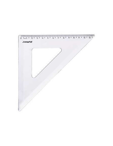 Esquadro Plastico Cristal SmartD 45º - 21cm - 1un