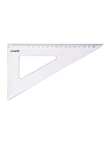 Esquadro Plastico Cristal SmartD 60º - 20cm - 1un