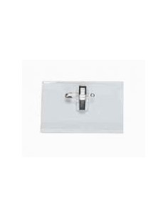 Porta Nomes Horizontal c/Mola+Alfinete 75x40mm Pack 50un
