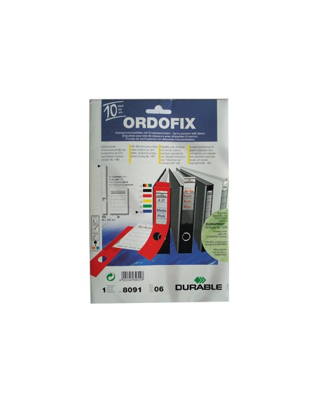 Porta Etiqueta Azul Durable p/Dossiers 40x390mm Pack 10un