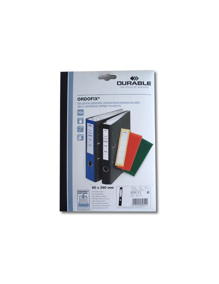Porta Etiqueta Preto Durable p/Dossiers 60x390mm Pack 10