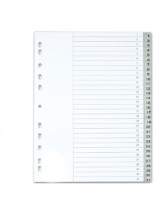 Separadores A4 Plastico Numerados (1 a 31) (KF01898)