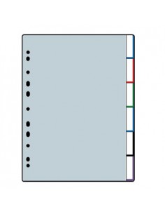 Separadores A4 Plastico c/Pestana 06un Cinzento Roma247