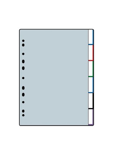 Separadores A4 Plastico c/Pestana 06un Cinzento Roma247