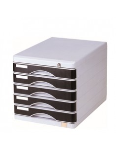 Movel Secretaria Corpo Cinza 5 Gavetas Fechadas Azul Eagle