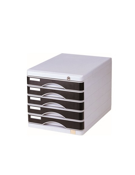 Movel Secretaria Corpo Cinza 5 Gavetas Fechadas Azul Eagle