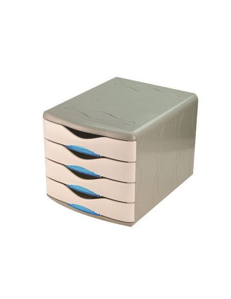 Movel Secretaria Corpo Cinza 3 Gavetas Fechadas Azul Eagle