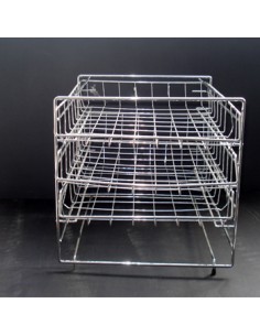 Tabuleiro Arame Cromado com 3 Gavetas