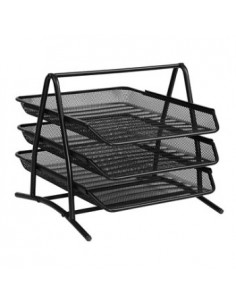 Tabuleiro Metalico Tipo Rede Preto com 3 Gavetas