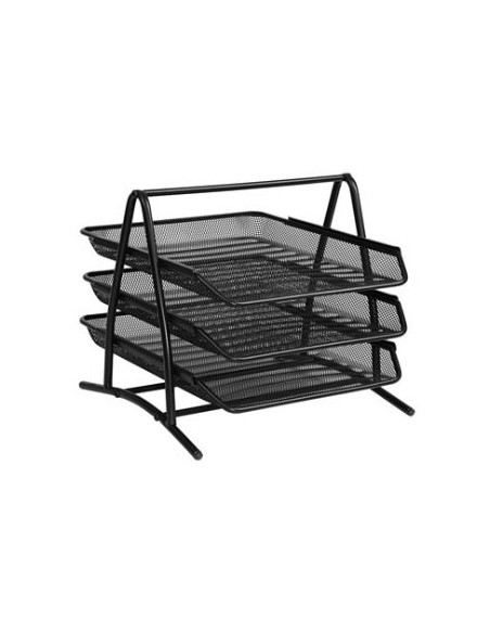 Tabuleiro Metalico Tipo Rede Preto com 3 Gavetas