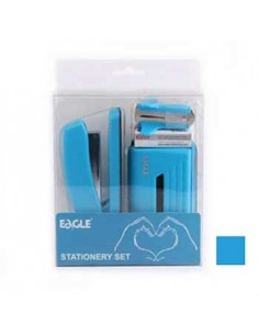 Gift Pack Agrafador+Furador Eagle Neon Color Azul