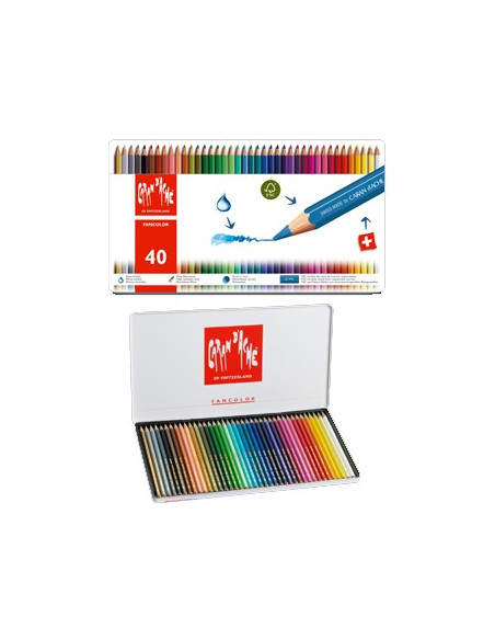Lápis Cor Caran DAche Fancolor Cx Metalica 40 Cores