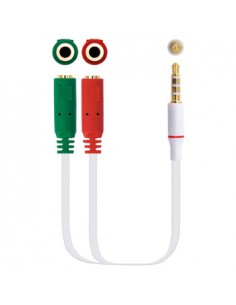 Adaptador Jack 3.5mm Macho / 2x Fêmea 20cm