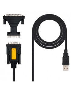 Cabo USB-A Macho / DB9 Macho / DB25 Macho 1,8m