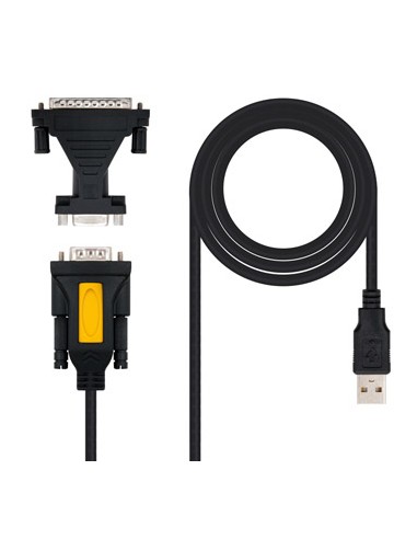 Cabo USB-A Macho / DB9 Macho / DB25 Macho 1,8m