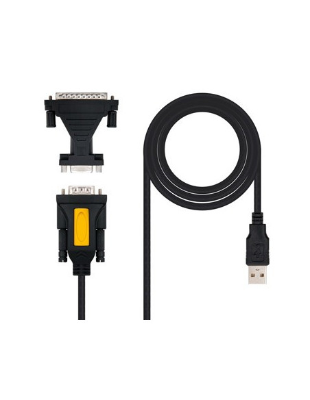 Cabo USB-A Macho / DB9 Macho / DB25 Macho 1,8m