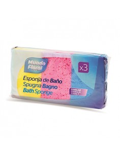 Esponja de Banho Rectangular Cores Sortidas 3un