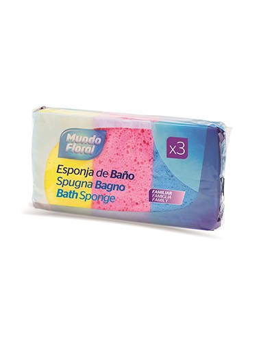 Esponja de Banho Rectangular Cores Sortidas 3un