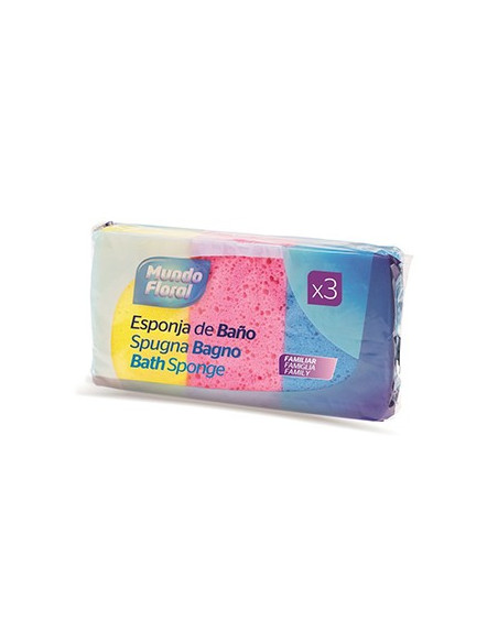 Esponja de Banho Rectangular Cores Sortidas 3un