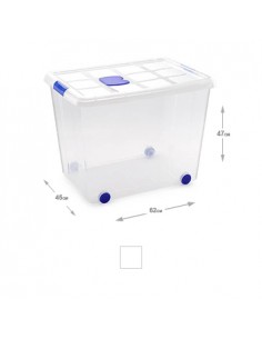 Caixa Plástico Rodas 62x45x47cm 86 Litros