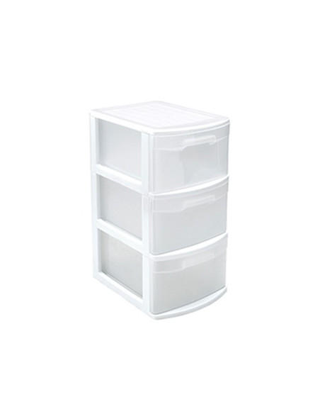 Bloco 3 Gavetas Plástico Tamesis 39x28,5x58,5cm Branco