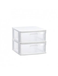 Bloco 2 Gavetas Plástico Sena 40x39x33,5cm Branco
