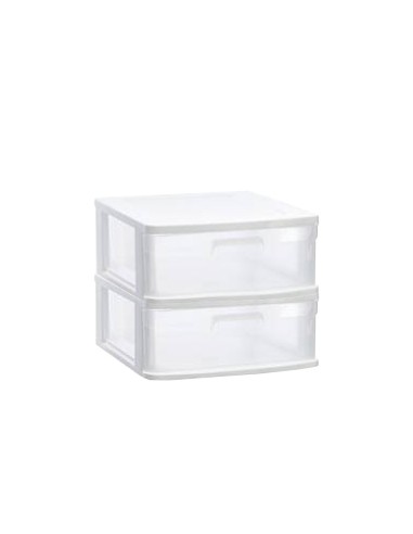 Bloco 2 Gavetas Plástico Sena 40x39x33,5cm Branco