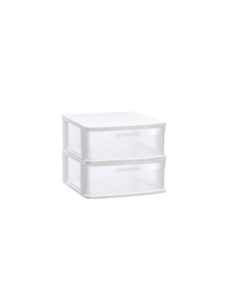 Bloco 2 Gavetas Plástico Sena 40x39x33,5cm Branco