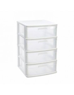 Bloco 4 Gavetas Plástico Sena 40x39x65cm Branco