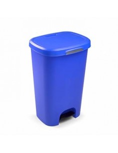 Contentor Plastico c/Pedal 50 Litros Azul un