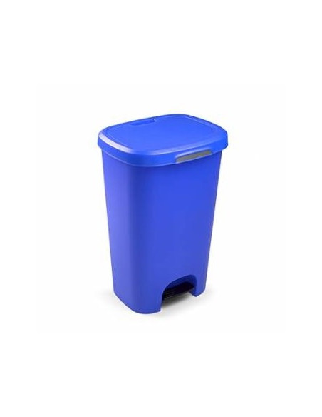 Contentor Plastico c/Pedal 50 Litros Azul un