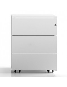 Bloco Rodado de 3 Gavetas com Rodas 410x515x520mm Branco