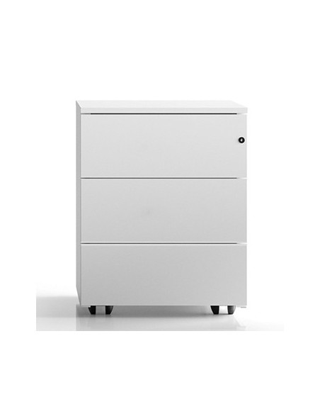 Bloco Rodado de 3 Gavetas com Rodas 410x515x520mm Branco