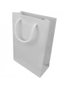 Saco Papel Branco18x08x25cm c/Asa Cordao - 1un