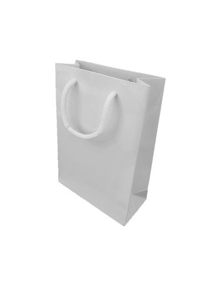 Saco Papel Branco18x08x25cm c/Asa Cordao - 1un