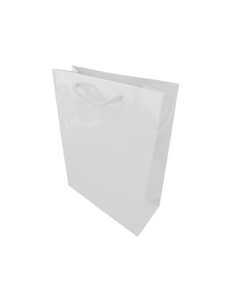 Saco Papel Branco 24x10x31cm c/Asa Cordao - 1un