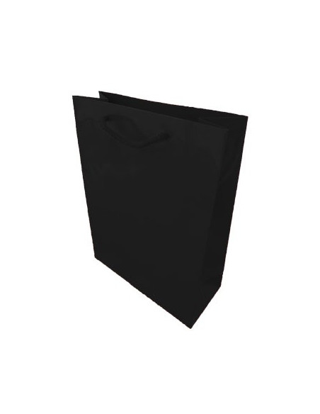 Saco Papel Preto 24x10x31cm c/Asa Cordao - 1un