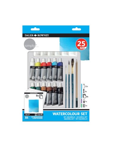 Kit Pinturas Simply Set Aguarela 25 Peças