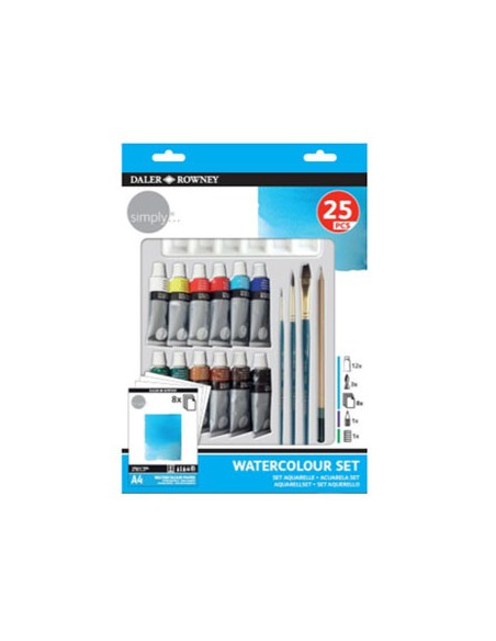 Kit Pinturas Simply Set Aguarela 25 Peças