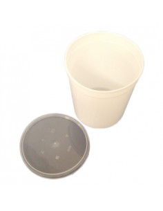 Caixa Alimentar PP Plástico Branco Redonda 1000ml 25un