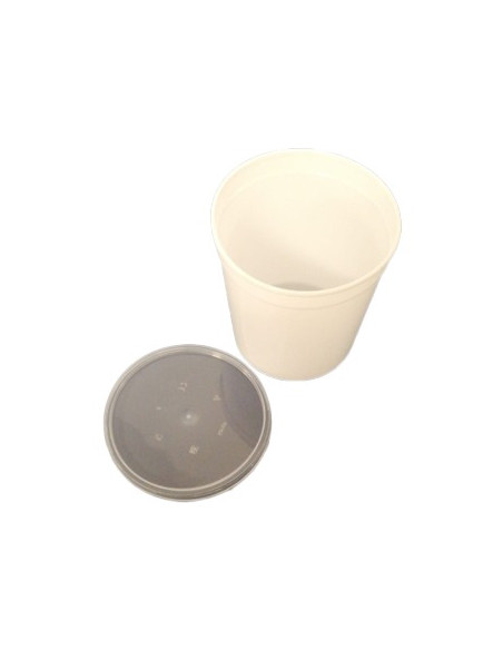 Caixa Alimentar PP Plástico Branco Redonda 1000ml 25un