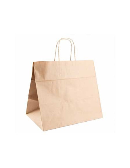 Saco Papel Kraft 32+21x28,5cm c/Asa "Fast Food" 1un