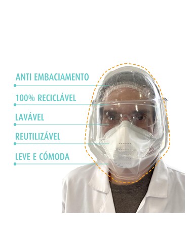 Viseira Facial Proteção Individual Autorizada ASAE 1un